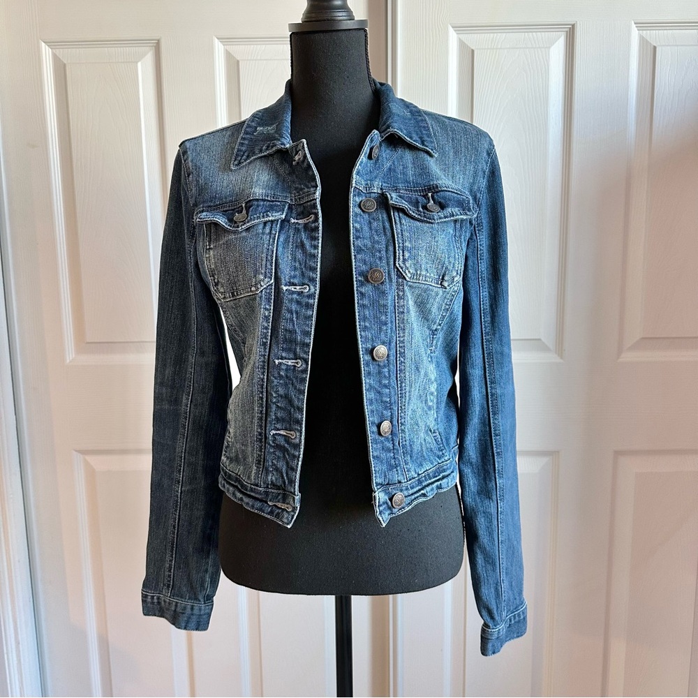 American Rag Medium Wash Distressed Denim Jean Jacket